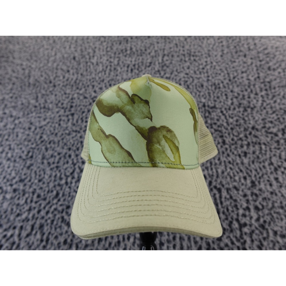 Prana Camo Print Trucker Hat Tan Green Mesh Back‎ Snapback Cap